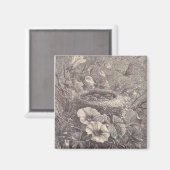 Nest, Blume und Schmetterling Magnet (Vorderseite/Rückseite)