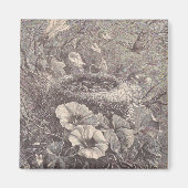 Nest, Blume und Schmetterling Magnet (Vorne)