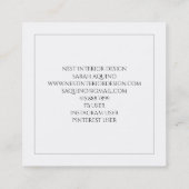 Nest der Innenarchitektur von Twigs Quadratische Visitenkarte (Rückseite)