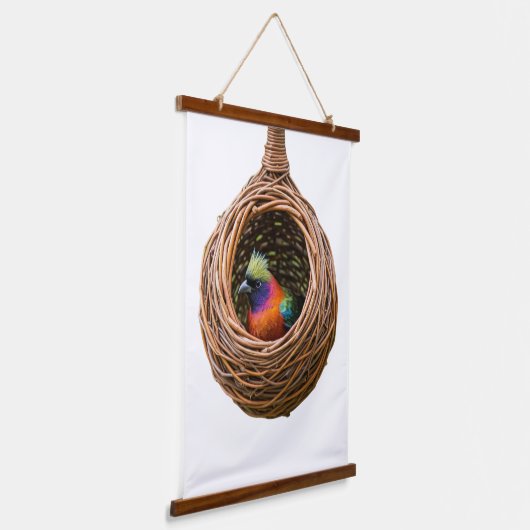 Nest eines Weaverbird Wandteppich Mit Holzrahmen (Gewinkelt)