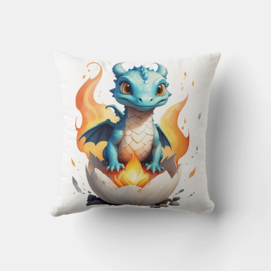 Nest Fire Hatching Baby Dragon Kissen (Rückseite)