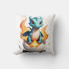 Nest Fire Hatching Baby Dragon Kissen