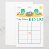 Nest mit Ei Baby Dusche Bingokarte (Vorne/Hinten)