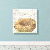 Nest mit geschweißtem Ei Leinwanddruck (Insitu (Holzboden))