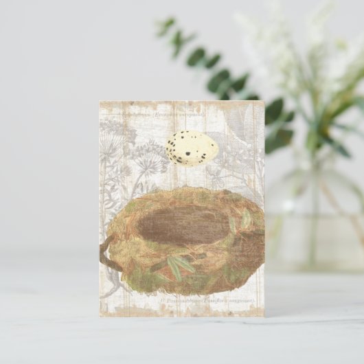 Nest mit geschweißtem Ei Postkarte (Stehend Vorderseite)