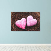 Nest mit Herz Leinwanddruck (Insitu (Holzboden))