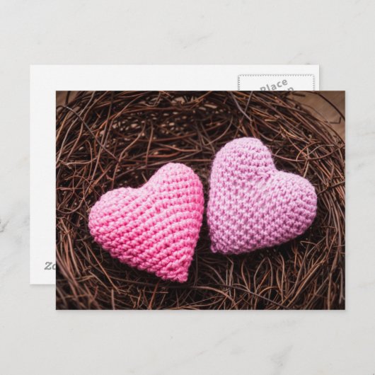 Nest mit Herz Postkarte (Vorne/Hinten)