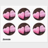 Nest mit Herz Runder Aufkleber (Blatt)