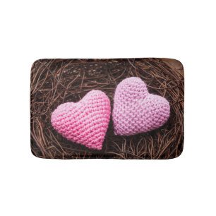 Nest mit Herzen Badematte