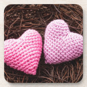 Nest mit Herzen Getränkeuntersetzer (Vorderseite)