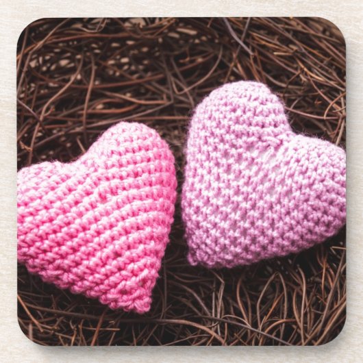 Nest mit Herzen Getränkeuntersetzer (Vorderseite)