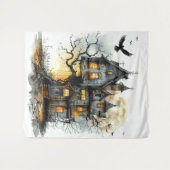 Nest of Nightmares: Das Treeborne Manor Halloween Wandteppich (Vorderseite (Horizontal))