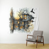 Nest of Nightmares: Das Treeborne Manor Halloween Wandteppich (Beispiel (Horizontal))