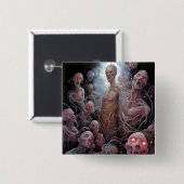Nest of Untot Zombies Horror Art Button (Vorne & Hinten)