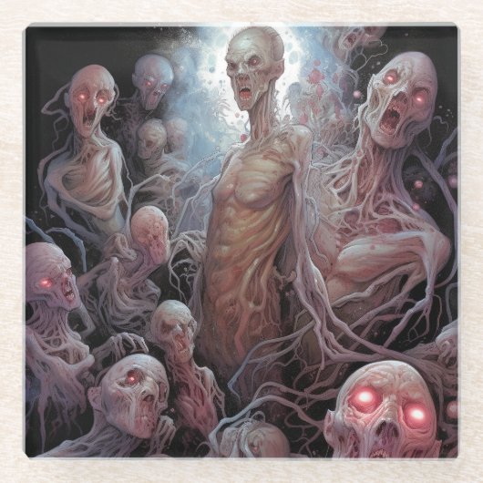 Nest of Untot Zombies Horror Art Glasuntersetzer (Vorderseite)