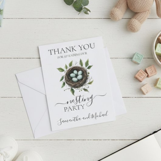 Nest Party Baby Showbird Nest Dankeskarte