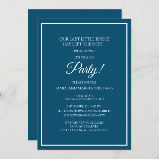 Nest-Party Einladung (Vorne/Hinten)