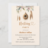 Nest Party Vogel Boho Babydusche Einladung (Vorderseite)