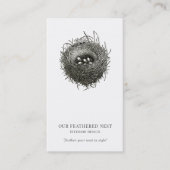 Nest Twigs Feathered Nest Innendesign Visitenkarte (Vorderseite)