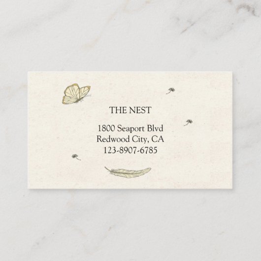 Nest-Vogel Visitenkarte (Rückseite)