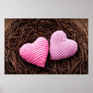 Nest With Hearts Poster