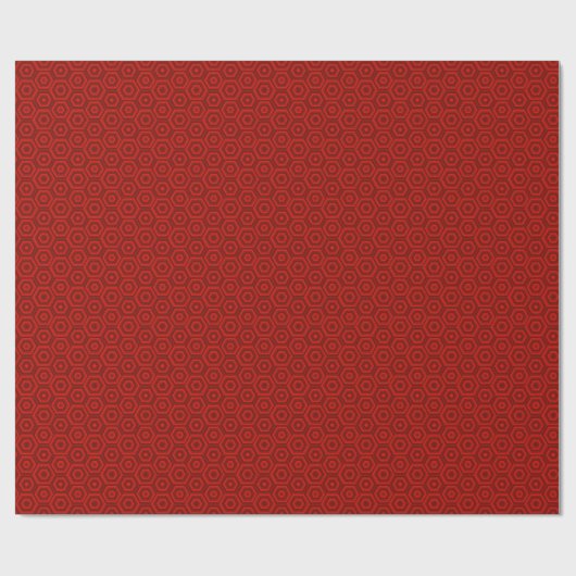 Nested Red Hexagons Geschenkpapier (Flach)