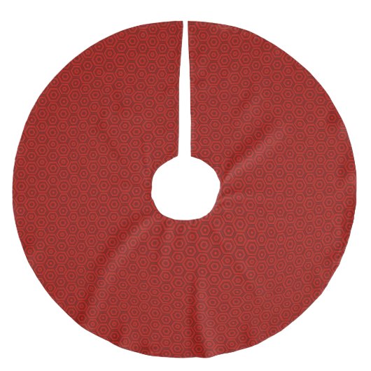 Nested Red Hexagons Polyester Weihnachtsbaumdecke (Vorderseite)