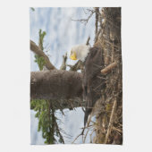 Nesting Bald Eagle Geschirrtuch (Vertikal)