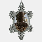 Nesting Bald Eagle Schneeflocken Zinn-Ornament (Links)