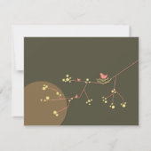 Nesting Bird and Family Baby Danke Note Card Einladung (Rückseite)