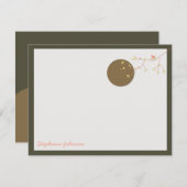 Nesting Bird and Family Baby Danke Note Card Einladung (Vorne/Hinten)