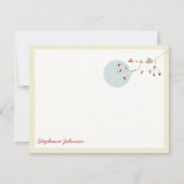 Nesting Bird and Family Baby Danke Note Card Mitteilungskarte (Vorderseite)