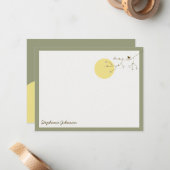 Nesting Bird and Family Baby Danke Note Card Mitteilungskarte (Vorderseite/Rückseite Beispiel)