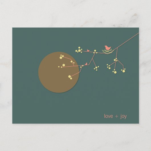 Nesting Bird and Family Baby Danke, Postcard Postkarte (Vorderseite)