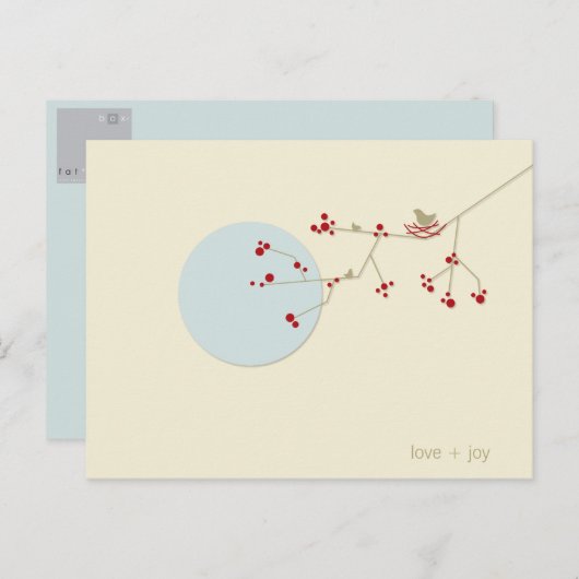 Nesting Bird and Family Baby Danke, Postcard Postkarte (Vorne/Hinten)