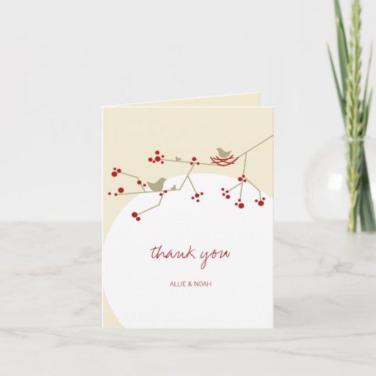 Nesting Bird and Family Baby Shooting Danke Karte (Vorderseite)