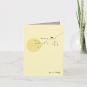 Nesting Bird & Family Baby Danke Note Card (Vorderseite)