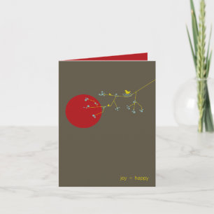 Nesting Bird & Family Baby Thank You Note Card Dankeskarte