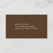 Nesting Bird + Family Blue Custom New Zuhause Addr Visitenkarte (Rückseite)