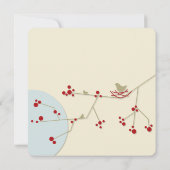 Nesting Bird Family Tree Simple Chic Baby Dusche Einladung (Rückseite)