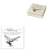 Nesting Bird Modern Script Family Rücksendeadresse Gummistempel (Stempel)