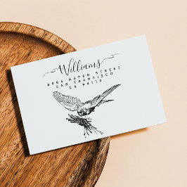Nesting Bird Modern Script Family Rücksendeadresse Gummistempel