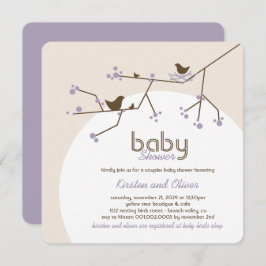 Nesting Birds Family Treppepels Babydusche Einladung