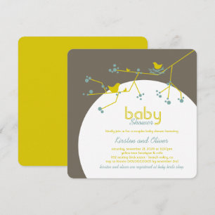 Nesting Birds Family Treppepels Babydusche Einladung