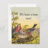 Nesting Birds New Address Postcard Ankündigungspostkarte (Vorne/Hinten)