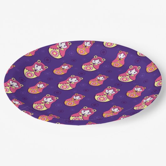 Nesting Doll Pappteller (Schrägansicht)