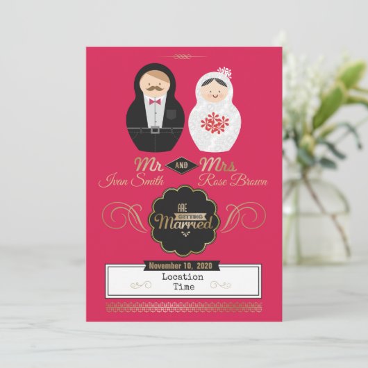 Nesting Dolls Einladung (Stehend Vorderseite)