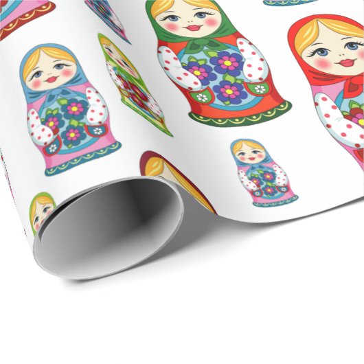 Nesting Dolls Geschenkpapier (Rolleneckpunkt)