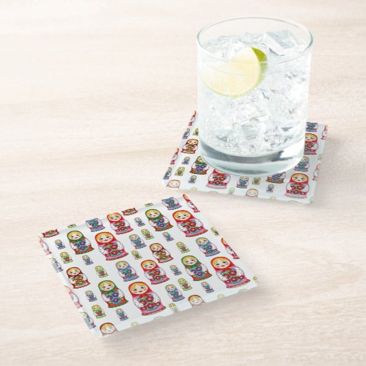 Nesting Dolls Glasuntersetzer (Schrägansicht)