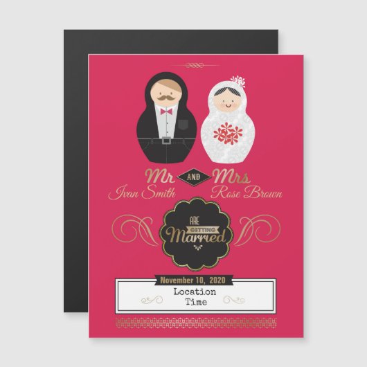 Nesting Dolls Magneteinladung (Vorne/Hinten)